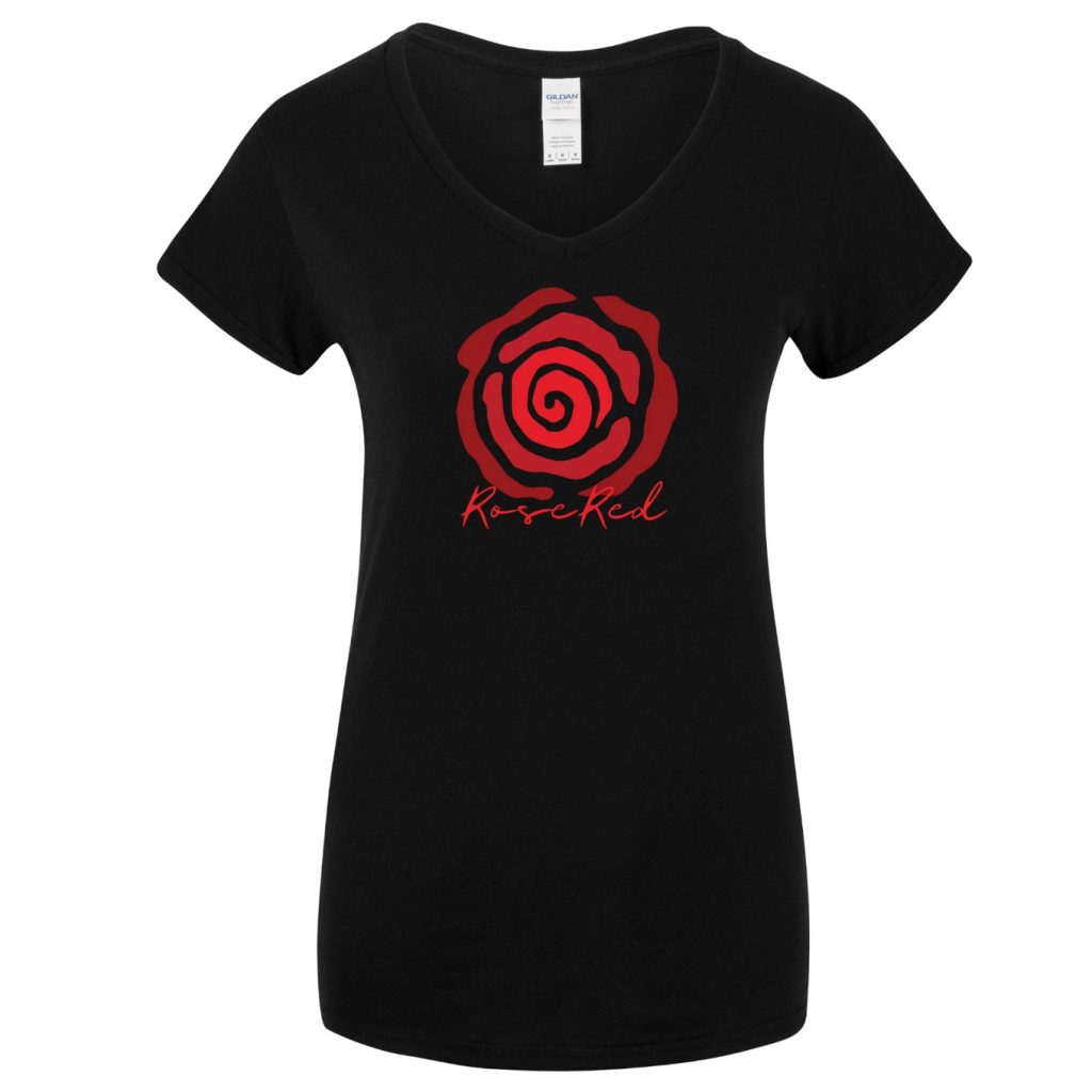 RoseRed - Womens V-Neck T-Shirt