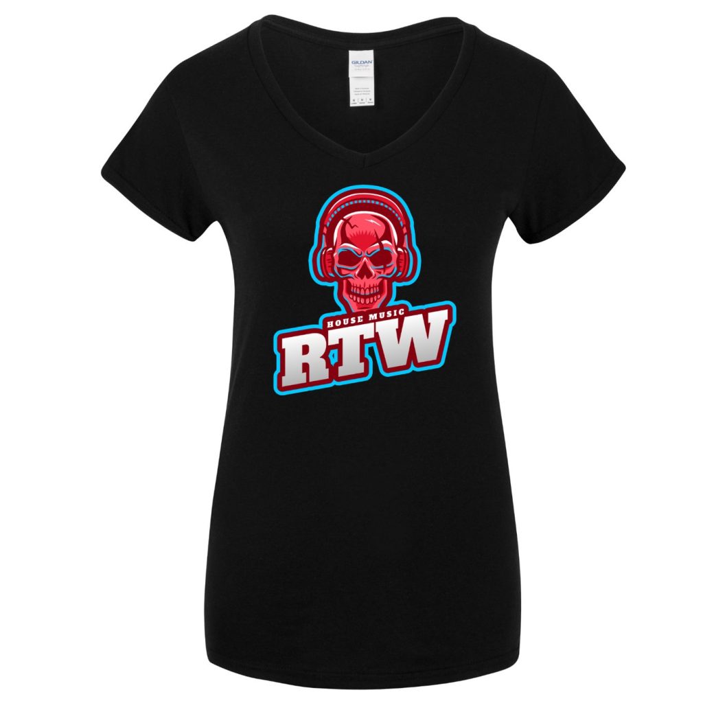 RTW Red Skull - Women’s V-Neck T-Shirt